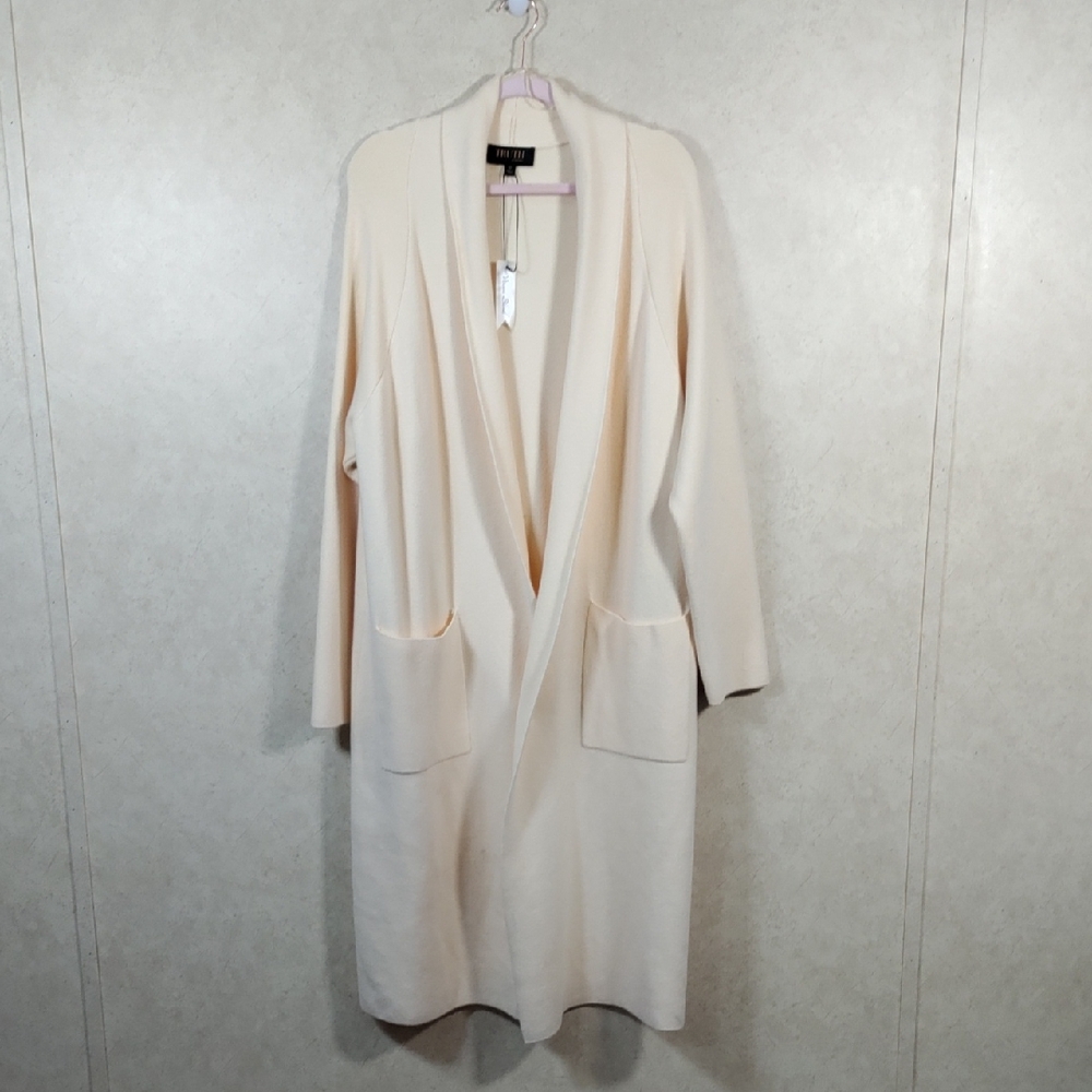 7145 Truth by Republic pastel yellow long line cardigan M NWT
